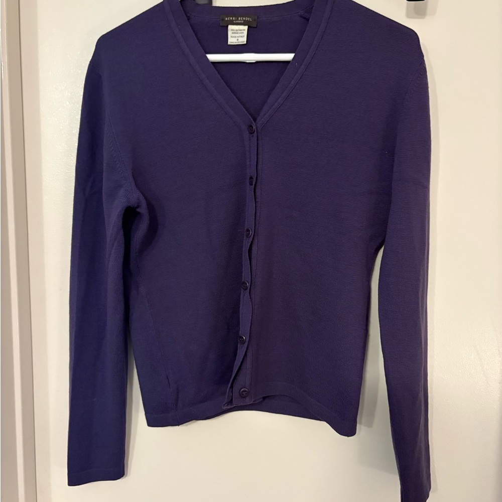 Henri Bendel Classics Purple 100% cashmere sweater
